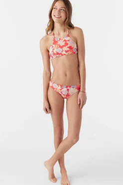 GIRL'S ANTALYA FLORAL BRAIDED HIGH NECK SWIM SET