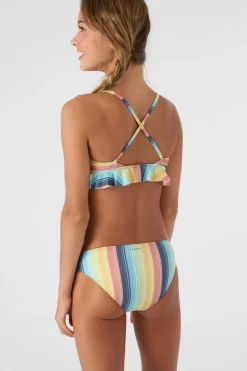 GIRL'S BEACHBOUND STRIPE PEPLUM TRI-TOP & BOTTOMS