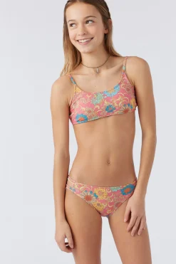 GIRL'S BELIZE FLORAL SCOOP BRALETTE SWIM SET