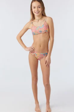 GIRL'S BELIZE FLORAL SCOOP BRALETTE SWIM SET