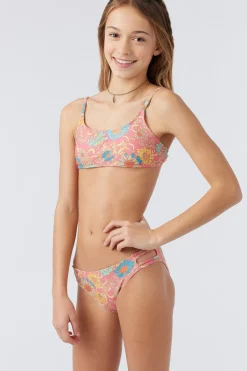 GIRL'S BELIZE FLORAL SCOOP BRALETTE SWIM SET