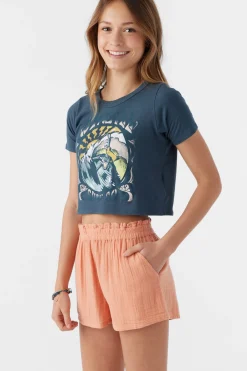 GIRL'S CARLITA CRINKLE DOUBLE GAUZE SHORTS