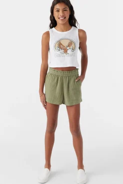 GIRL'S CARLITA CRINKLE DOUBLE GAUZE SHORTS