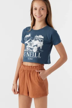 GIRL'S CARLITA CRINKLE DOUBLE GAUZE SHORTS