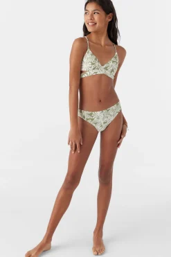 GIRL'S HALFMOON TROPICAL WRAP TOP SET