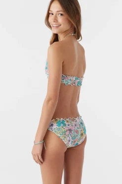 GIRL'S JANIS FLORAL RUFFLE EDGE HIGH NECK SET