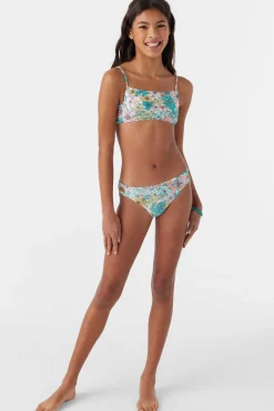 GIRL'S JANIS FLORAL SQUARE NECK TOP SET
