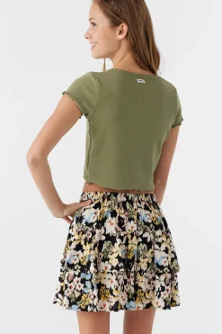 GIRL'S JOANNA CAMDEN FLORAL TIERED SKIRT