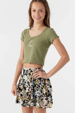 GIRL'S JOANNA CAMDEN FLORAL TIERED SKIRT
