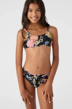 GIRL'S KALI FLORAL TIE BACK BRALETTE & BOTTOMS