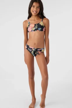 GIRL'S KALI FLORAL TIE BACK BRALETTE & BOTTOMS