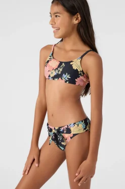 GIRL'S KALI FLORAL TIE BACK BRALETTE & BOTTOMS