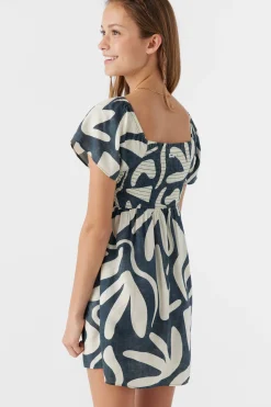 GIRL'S KASIA BEACH HUT GEO SHORT SLEEVE DRESS