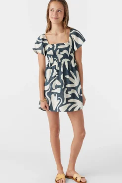 GIRL'S KASIA BEACH HUT GEO SHORT SLEEVE DRESS