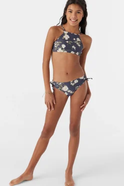 GIRL'S KENDRA FLORAL MULTI-STRAP HIGH NECK TOP SET