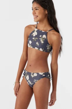 GIRL'S KENDRA FLORAL MULTI-STRAP HIGH NECK TOP SET