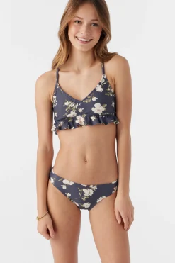 GIRL'S KENDRA FLORAL PEPLUM TRI TOP SET
