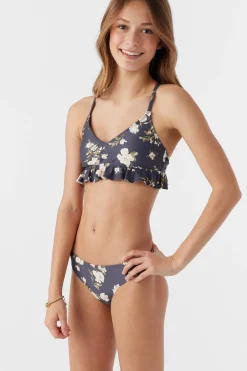 GIRL'S KENDRA FLORAL PEPLUM TRI TOP SET