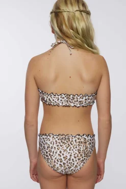 GIRL'S LEO RUFFLE EDGE HI-NECK SWIM SET