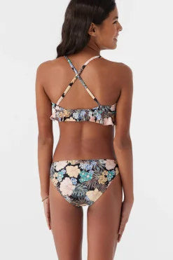 GIRL'S MACAW TROPICAL PEPLUM TRI TOP SET