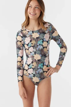GIRL'S MACAW TROPICAL TWIST BACK SURF SUIT