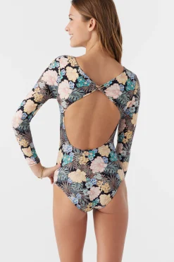 GIRL'S MACAW TROPICAL TWIST BACK SURF SUIT