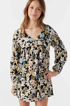 GIRL'S MARI CAMDEN FORAL LONG SLEEVE DRESS