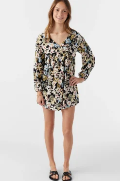 GIRL'S MARI CAMDEN FORAL LONG SLEEVE DRESS