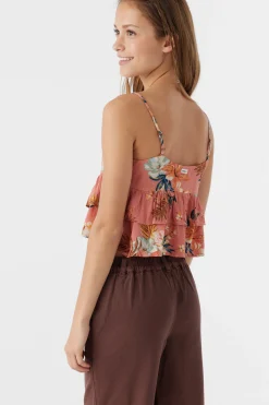 GIRL'S RAYA PUNTA TROPICAL RUFFLE TANK TOP