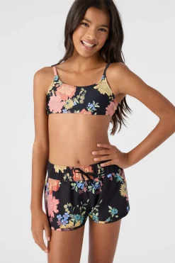 GIRL'S SALTWATER ESSENTIALS LANE 2" PRINTED BOARDSHORTS