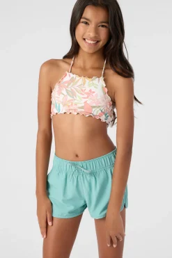 GIRL'S SALTWATER SOLIDS LANE 2" ELASTIC BOARDSHORTS