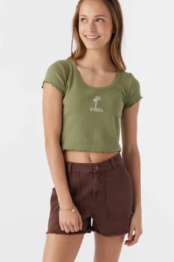 GIRL'S SAMMIE EMBROIDERY PALMS TEE