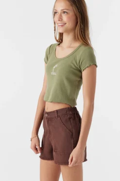 GIRL'S SAMMIE EMBROIDERY PALMS TEE