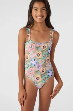 GIRL'S TALITHA FLORAL RUFFLE ONE-PIECE