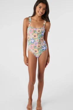 GIRL'S TALITHA FLORAL RUFFLE ONE-PIECE