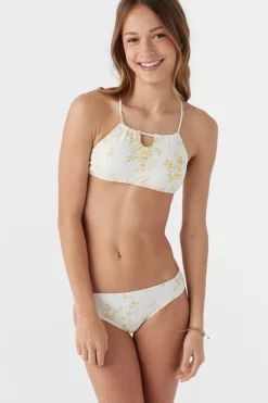 GIRL'S TATIANNA FLORAL KEYHOLE TANK SWIM SET
