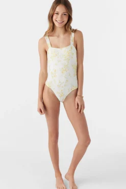 GIRL'S TATIANNA FLORAL RUFFLE STRAP ONE PIECE