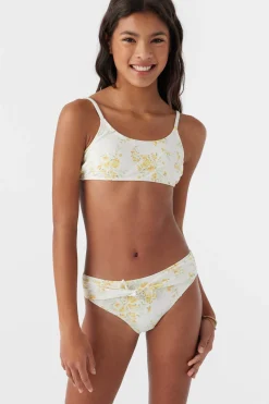 GIRL'S TATIANNA FLORAL TIE BACK BRALETTE SWIM SET
