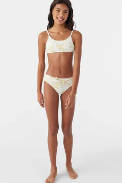 GIRL'S TATIANNA FLORAL TIE BACK BRALETTE SWIM SET