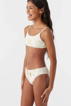 GIRL'S TATIANNA FLORAL TIE BACK BRALETTE SWIM SET