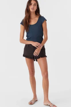 HADLIE RIB KNIT SHORT SLEEVE TOP
