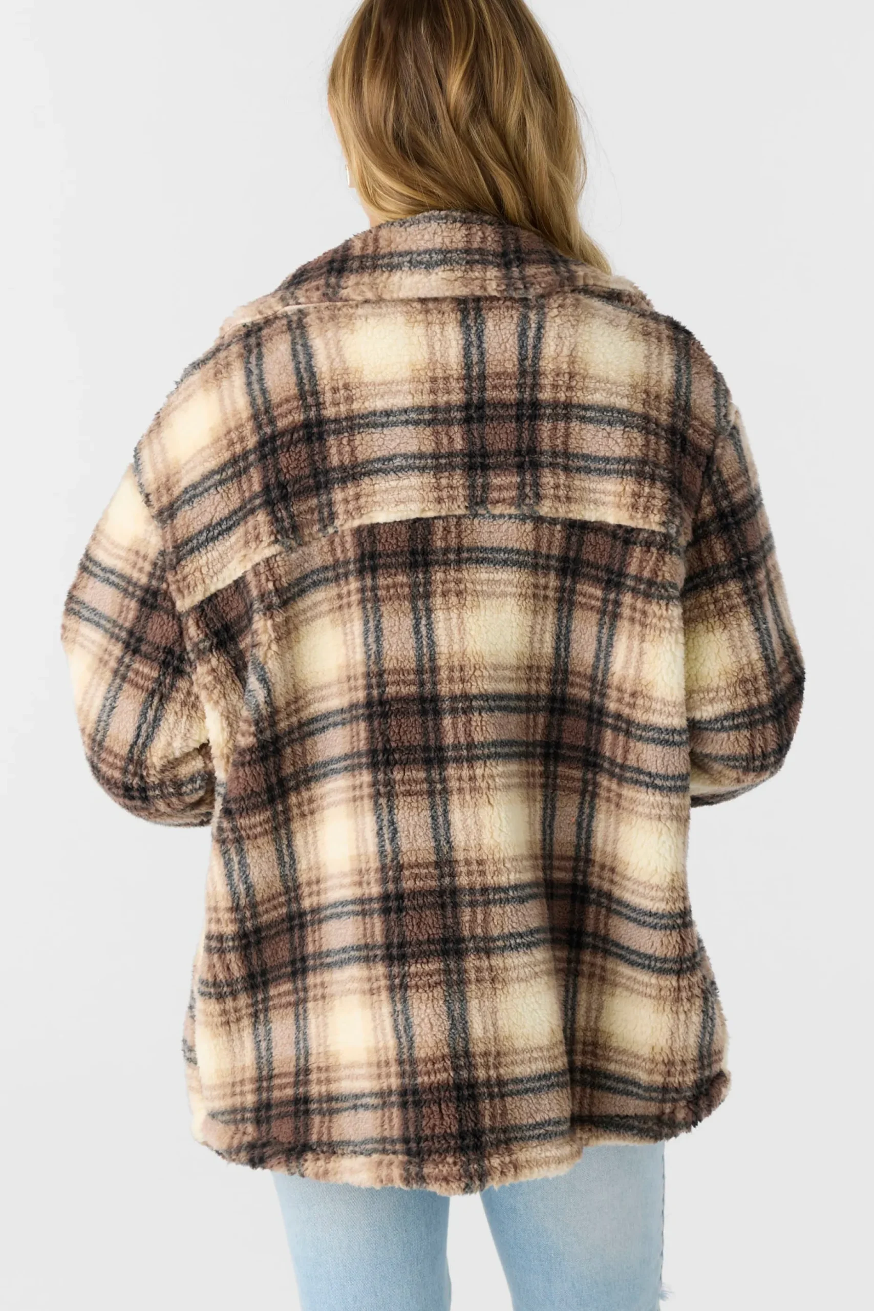 HEATH PLAID HIGH PILE FLEECE JACKET
