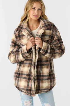 HEATH PLAID HIGH PILE FLEECE JACKET