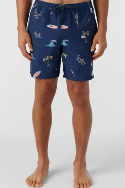HERMOSA ELASTIC WAIST 17" SWIM TRUNKS