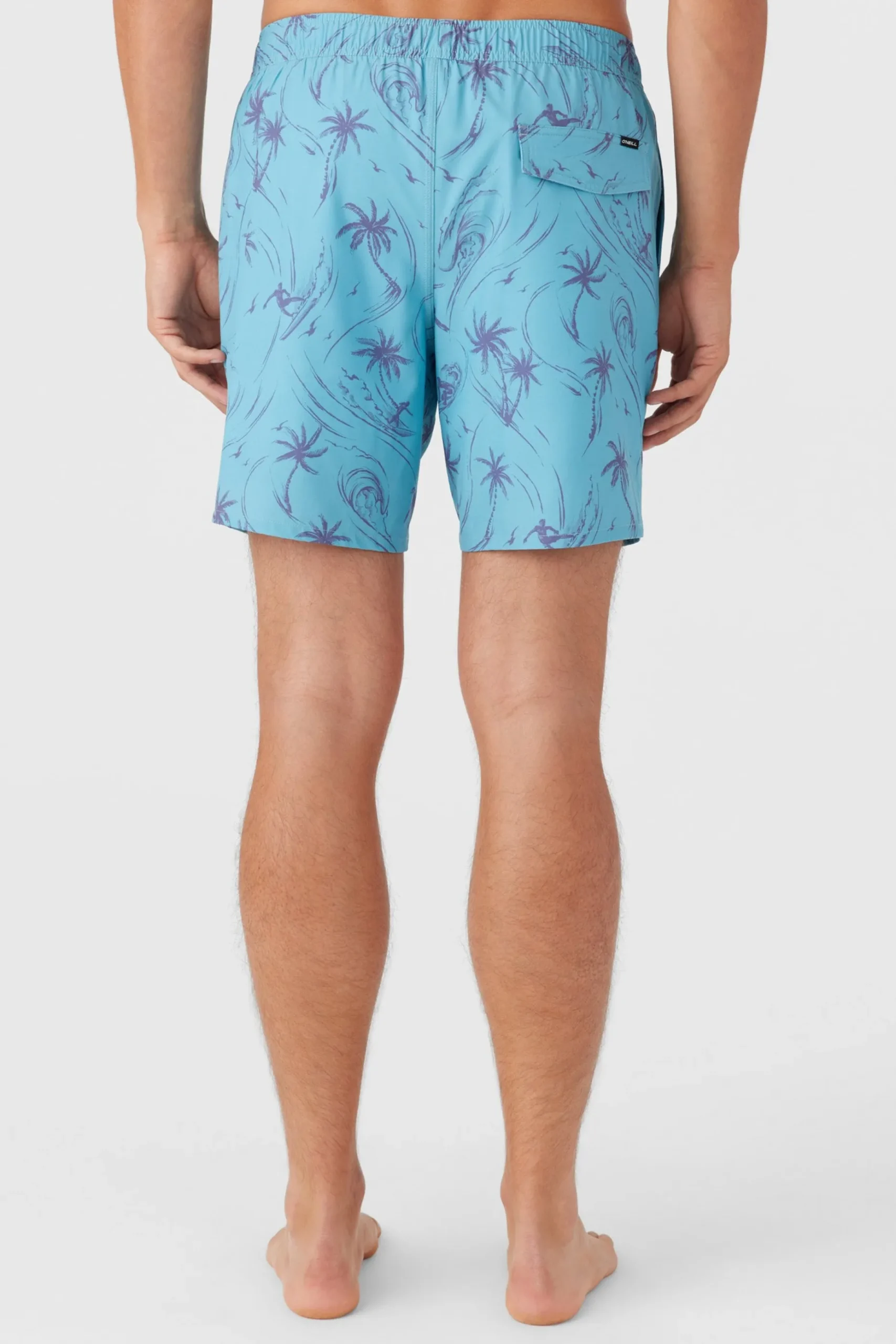 HERMOSA ELASTIC WAIST LINED 17" SWIM TRUNKS