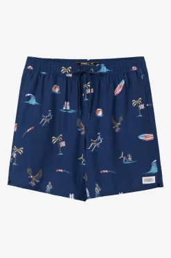 HERMOSA ELASTIC WAIST LINED 17" SWIM TRUNKS