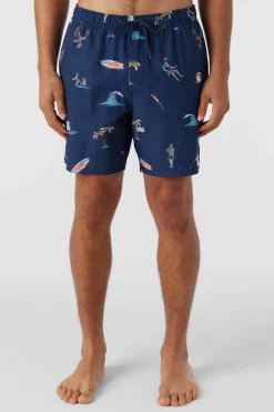 HERMOSA ELASTIC WAIST LINED 17" SWIM TRUNKS