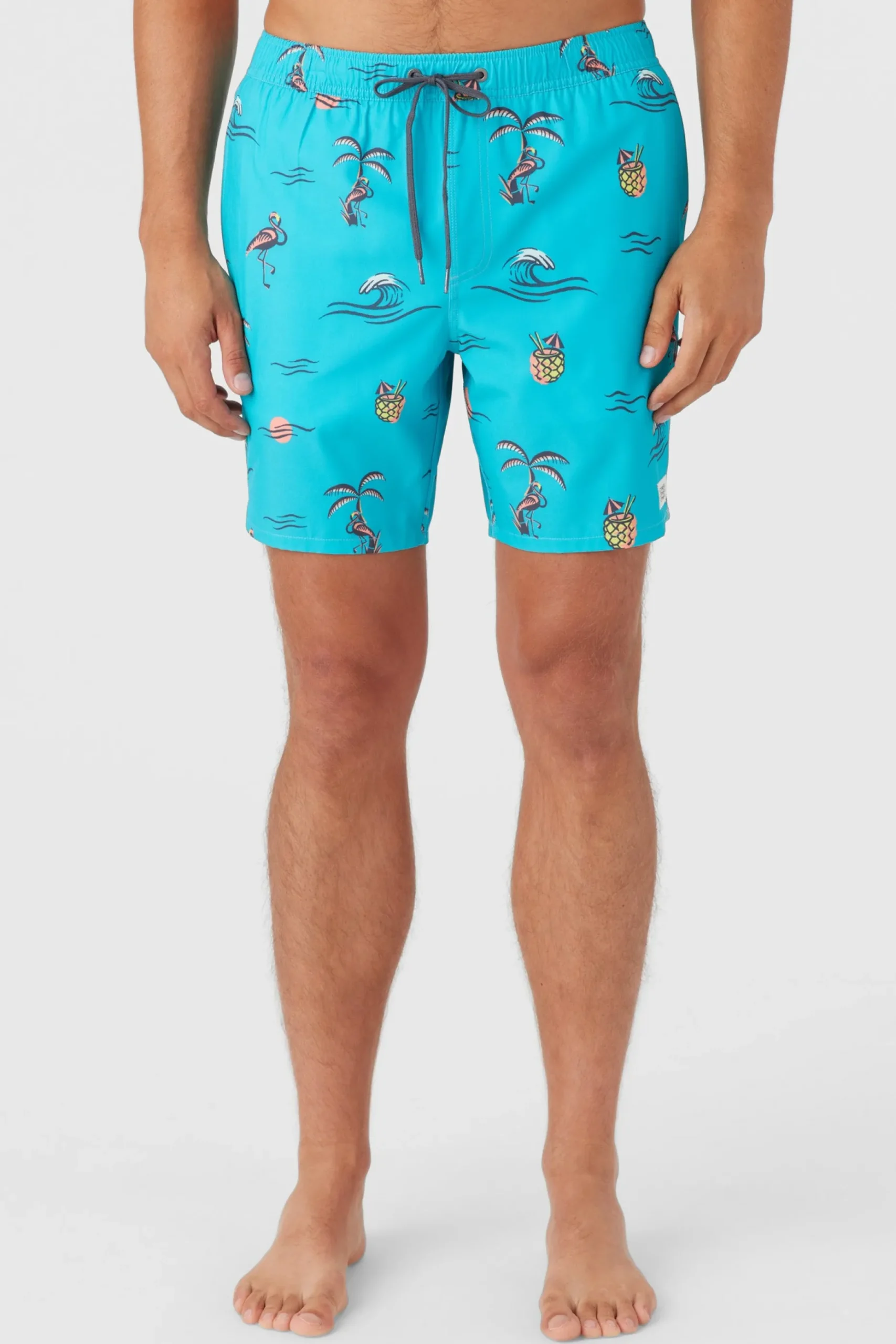 HERMOSA ELASTIC WAIST LINED 17" SWIM TRUNKS