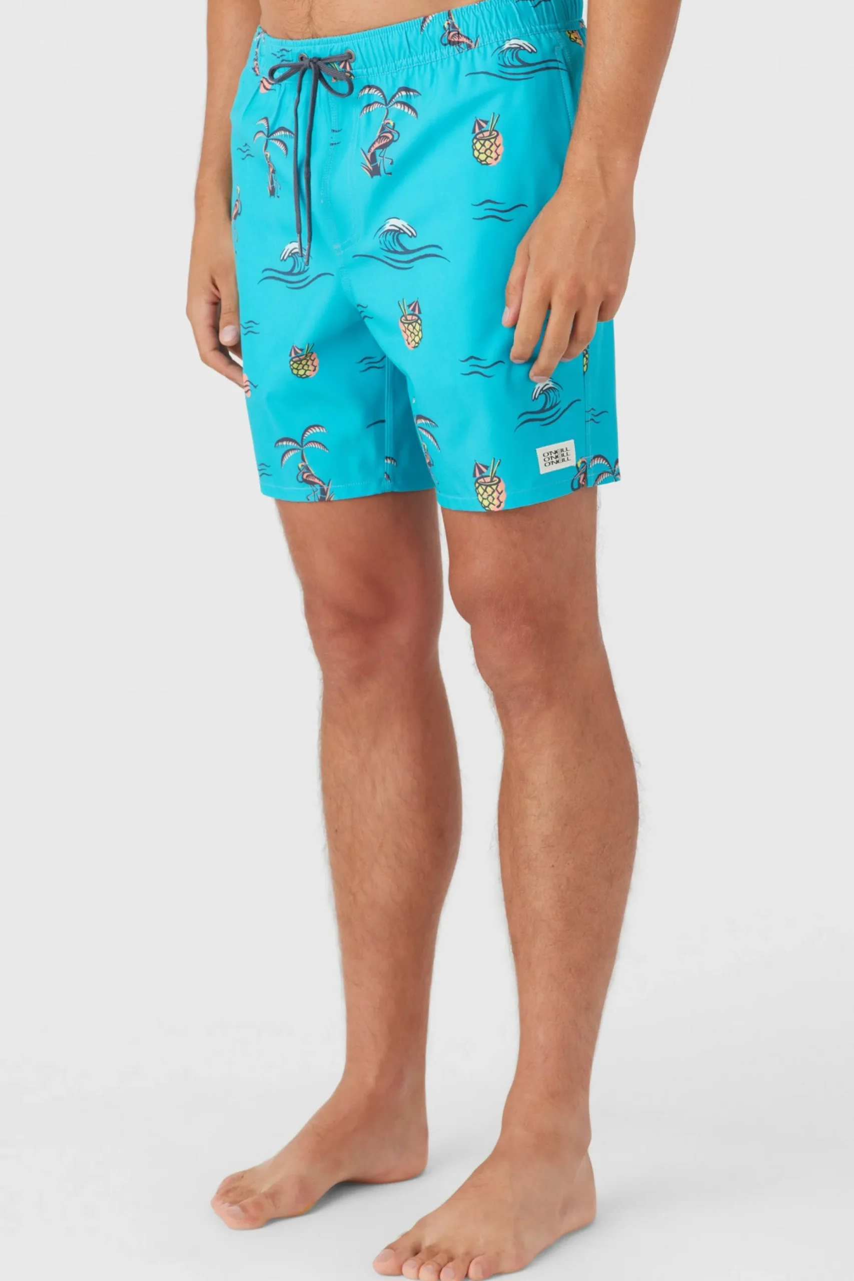HERMOSA ELASTIC WAIST LINED 17" SWIM TRUNKS