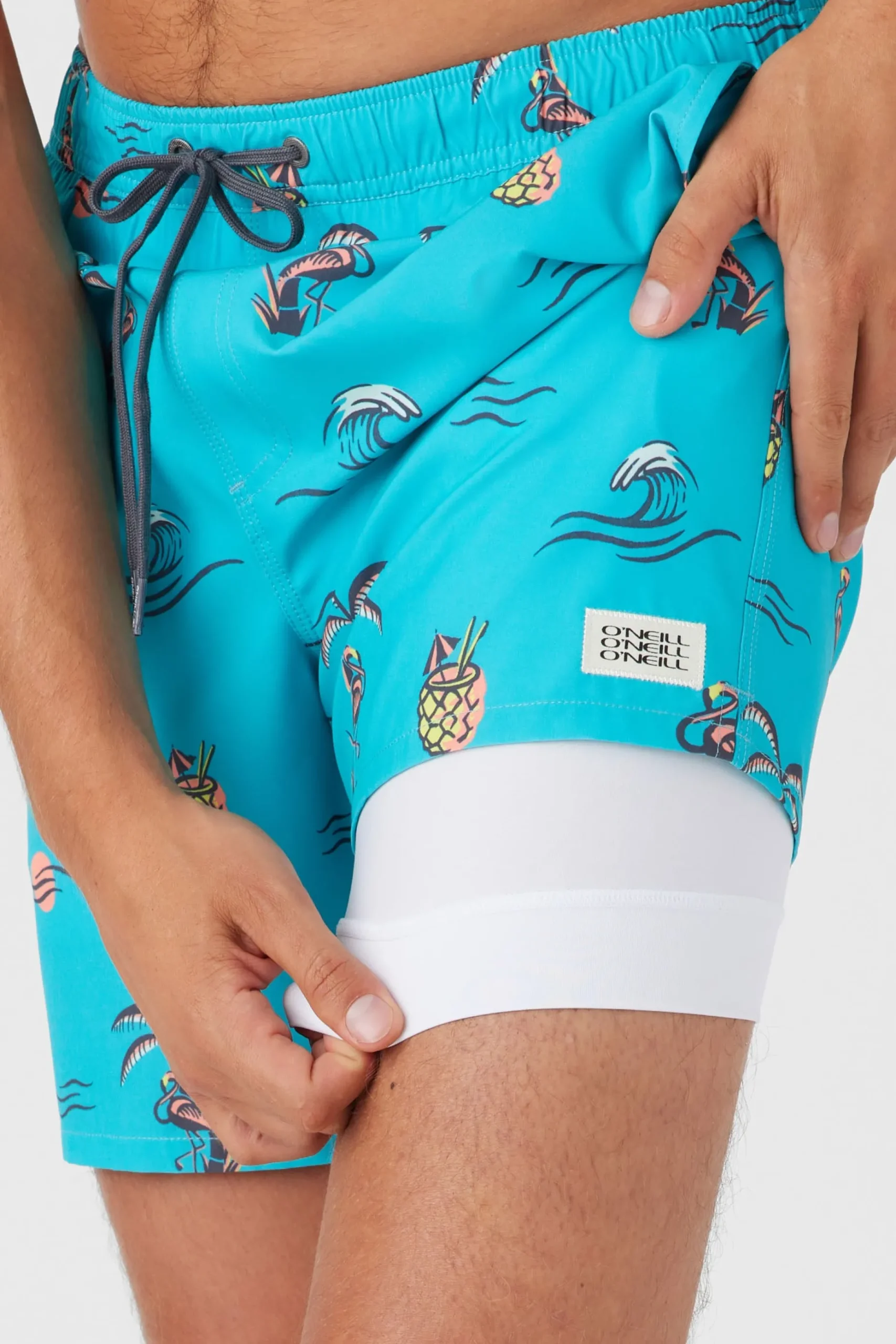 HERMOSA ELASTIC WAIST LINED 17" SWIM TRUNKS